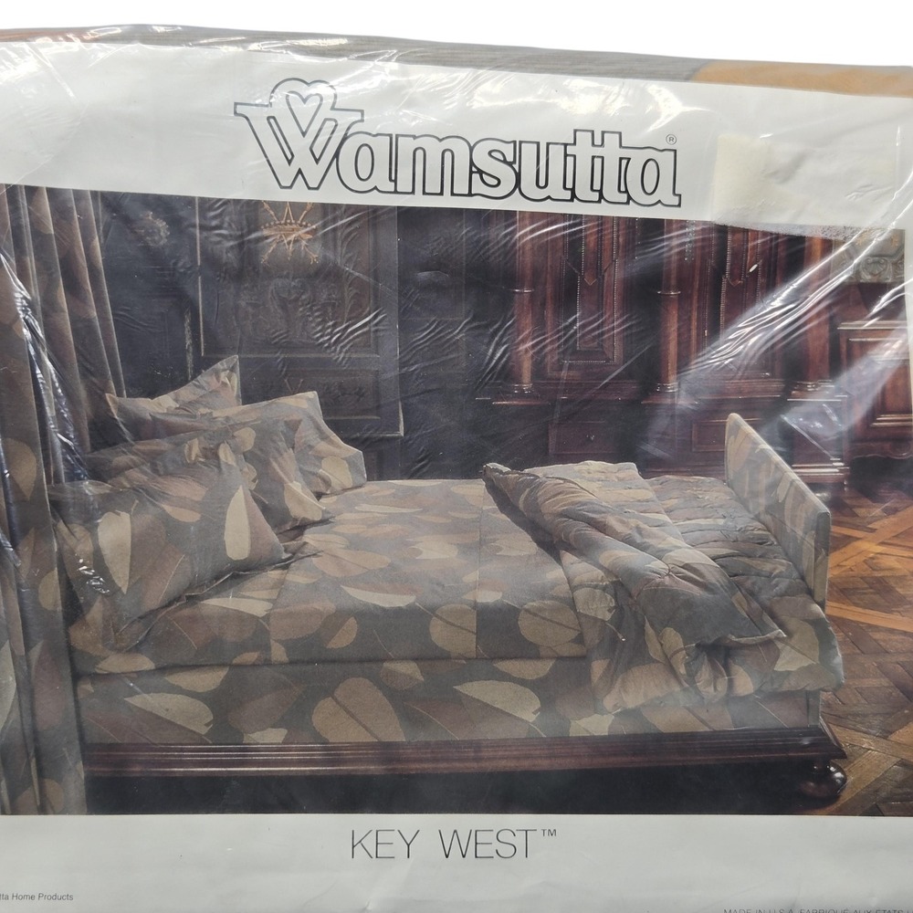 Vintage Wamsutta Key West King Flat Sheet 180‎ TC Percale Made in USA Bedding